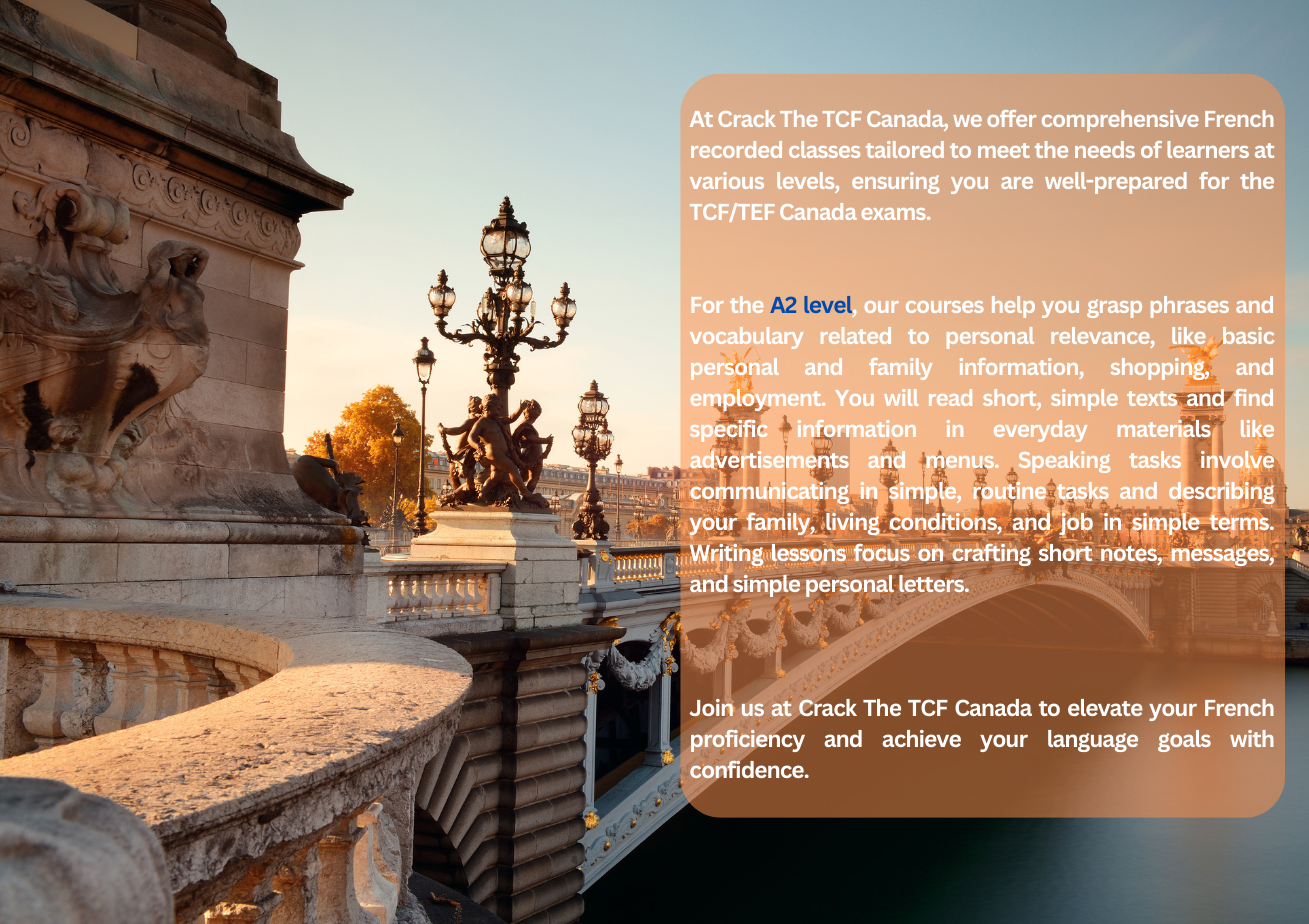 TCF/TEF Canada Requirements for A2